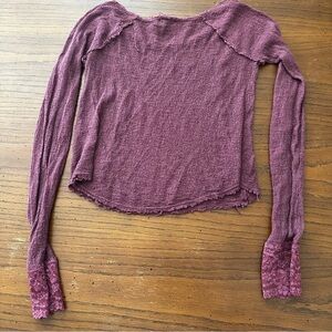 Intimately free people Women's Purple Long Sleeve Top XS